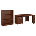 Bush Furniture Wheaton Reversible Corner Desk with Bookcase in Hansen