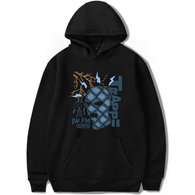 Chandail à Capuchon Jay Wheeler TRAPPii Mask Merch Mode Homme Chandail en Molleton Femme à Manches Longues Chandail-Over Rappeur Mode Urbaine