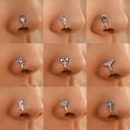 thumbnail image 1 of enjoywould Pince à Nez Non Percée en Forme de U Multi-styles Unisexe Strass Scintillant Queue de Poisson Faux Nez Bague de Manchette Bijou de Mode, 1 of 5