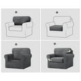 thumbnail image 3 of CJC Armchair Sofa Cover for 1-Seater, 3-Piece Velvet Couch Slipcover with Separate Backrest and Cushion Cover, 9 Colors, 3 of 9