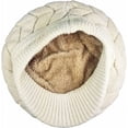 thumbnail image 3 of Gorro de punto cálido de invierno para mujer, gorros de esquí de lana para nieve con visera, Beige, 3 of 5