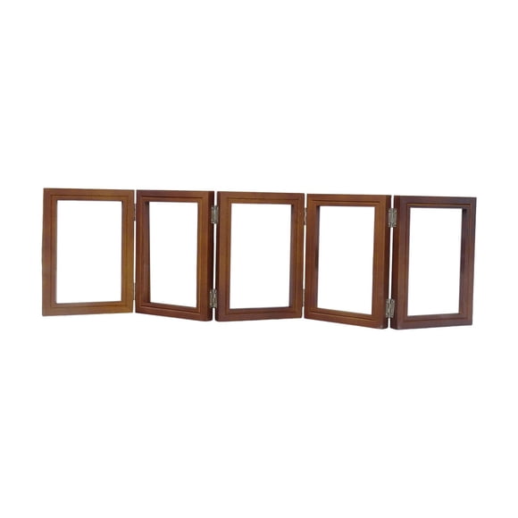 Marco de fotos con bisagras Marco de fotos plegable Mesa de madera rústica Marco plegable moderno Marcos de cinco pliegues Valentín Comedor