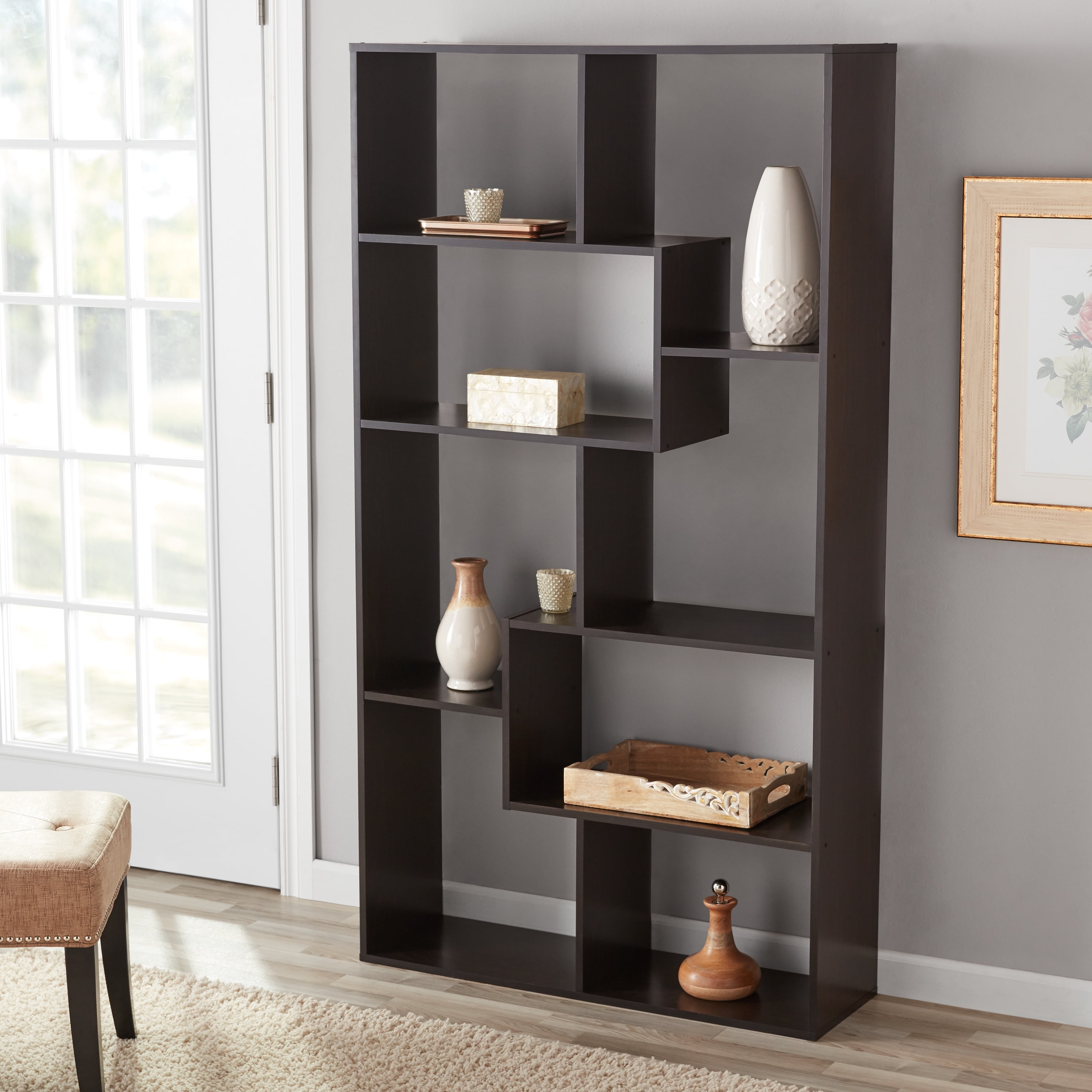 8-Shelf Bookcase Storage Wall Bookshelf Cubby Holder Rack Home Furniture 