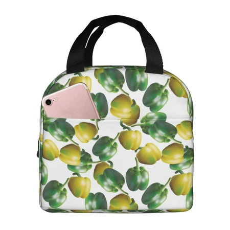 Insulated Lunch Bag for Women Men - cute bell Pepper Print Leakproof Cooler Lunch Box for Women Men  Lunch Tote Bags for Work School Picnic Travel