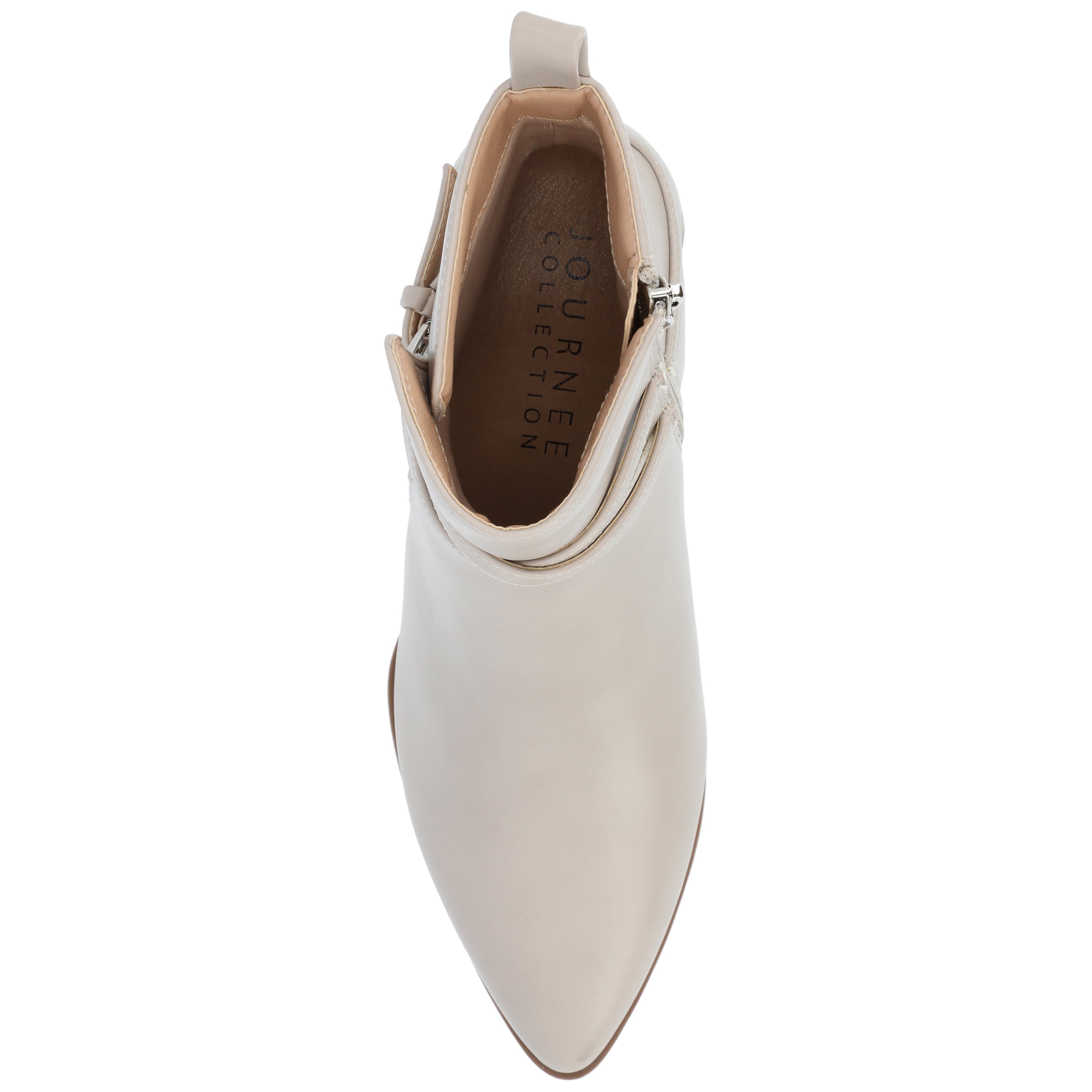 Journee Womens Estelle Stacked Heel Pointed Toe Booties, Widths Available