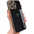 thumbnail image 1 of Funda Compatible con iPhone 14 Pro Max para Mujeres y niñas Estuche con Revestimiento de TPU con patrón de corazón Lindo con Correa de muñeca Ajustable para iPhone 14 Pro MAX-Verde, 1 of 5