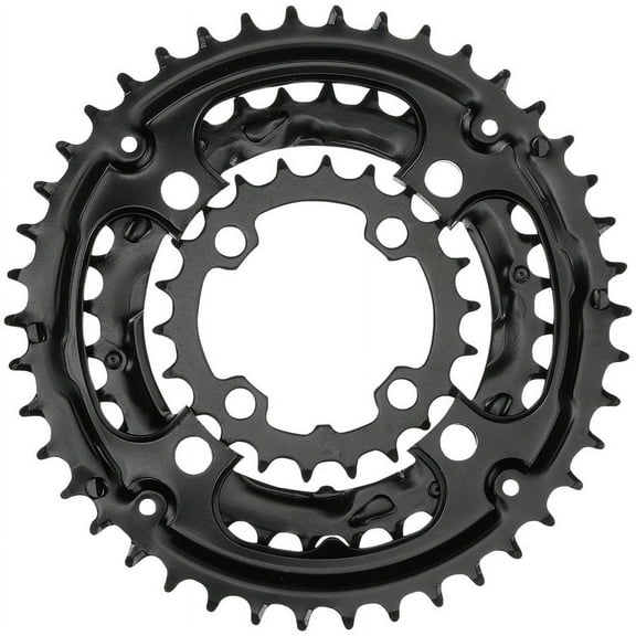 Samox 310ASS Chainring Set - 40/30/22t, 96/64 BCD, Aluminum Outer Ring, Steel Middle/Inner Ring, Black