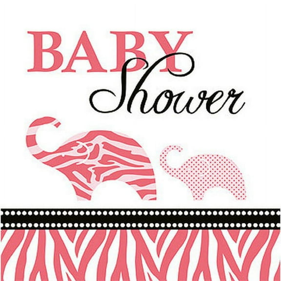 Creative Converting 657386 Wild Safari Pink Beverage Napkin