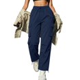 thumbnail image 4 of Maplenight Womens Hiking Pants Lightweight Quick Dry Cargo Pants Elastic Waist Wide Leg Pants Outdoor Travel Casual Trousers with Multi Pockets, 4 of 9