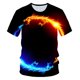 thumbnail image 1 of 2021 Flame Boy's kids T-shirt moda de verano de manga corta para niñas 3D cuello redondo tops Color elemento camisa de moda para niños T-shirt14T Gao Jinjia LED, 1 of 2