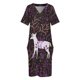 thumbnail image 3 of Vestido morado con bolsillos sueltos de ciervo y unicornio. Vestido para embarazadas, estilo coreano, para noche., 3 of 6