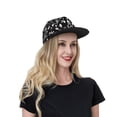 thumbnail image 4 of Goofa Black White Leaves Printed Men's Baseball Cap,Straight Brim Hat,Golf Dad Hat,Versatile Style,Sun Protection Cap,Travel Hat, 4 of 9