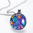 thumbnail image 2 of Dog Paw Print Stunning Glass Circular Pendant Necklace - Women's Necklaces Collection, 2 of 5