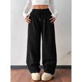 thumbnail image 6 of Women's Solid Corduroy Drapey Loose Wide Leg Casual Long Pants, 6 of 10