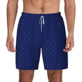 thumbnail image 3 of Uemuo Navy Blue Pattern Mens Swim Trunks Quick Dry Board Shorts with Mesh Lining, Stretch Beach Shorts Quick Dry No-Chafing Board Shorts-Medium, 3 of 9