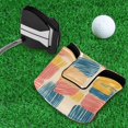 thumbnail image 5 of Haosy Colorful Line Doodle Squares Golf Mallet Putter Cover Strong Magnetic Leather Golf Club Headcover Closure, 5 of 7