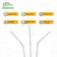 thumbnail image 2 of [3600 Pack] Individually Wrapped Flexible Plastic Drinking Straws - EcoQuality Disposable Clear Straws, BPA Free Plastic - Bendy, Party, Fancy Straws, Birthday Parties, Bendi Straws, Catering, 2 of 8