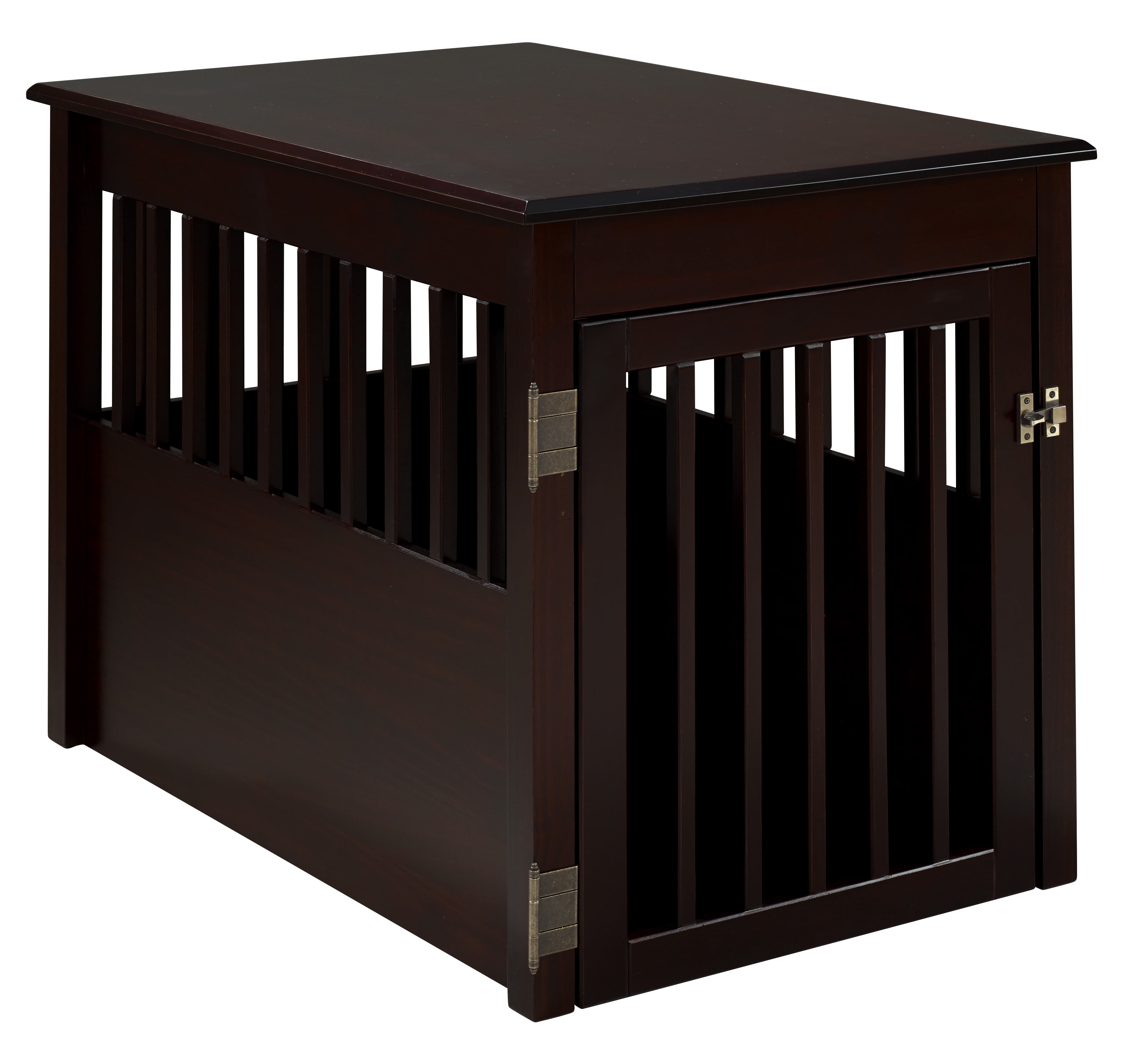 Ruffluv Large Pet Crate End Table Cappuccino Finish
