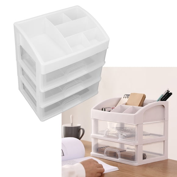 Organizador de Almacenamiento de Maquillaje, Organizador de Maquillaje de 3 Cajones Capacidad de Soporte Fuerte PP Material Exquisito Manuía de Trabajo para la Tienda de