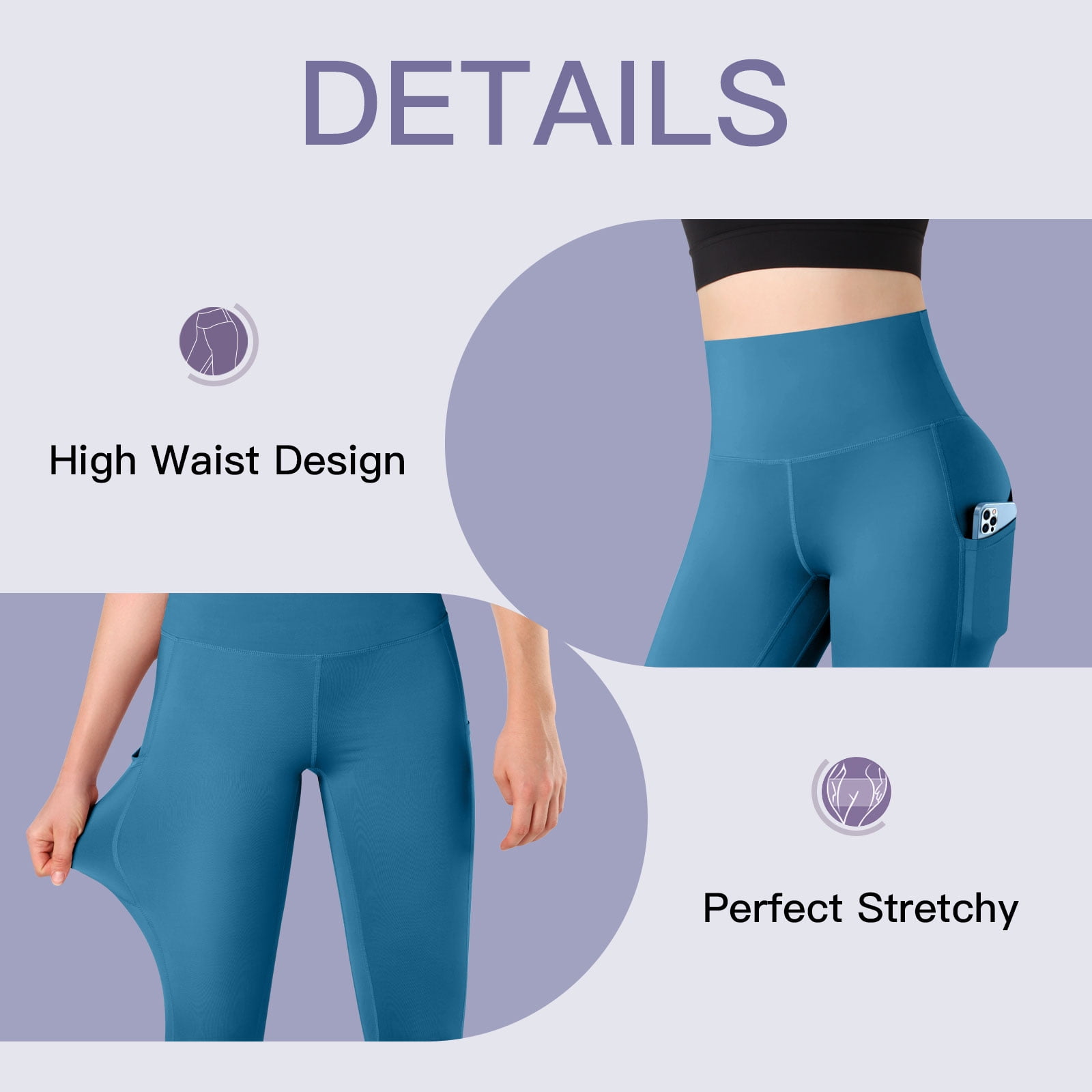  Jerdoni High Waisted Leggings for Women, Black Workout Leggings  with Pockets for Tummy Control, Buttery Soft Yoga Leggings : Clothing,  Shoes & Jewelry