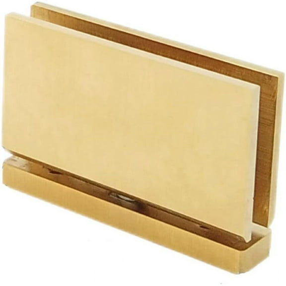 SHS Frameless Shower Door Top or Bottom Strong Wall-to-Glass Pivot Hinge for 3/8'' Glass Includes Replacement Parts Solid Brass. Heavy Duty with Square Corners. (Satin Brass)