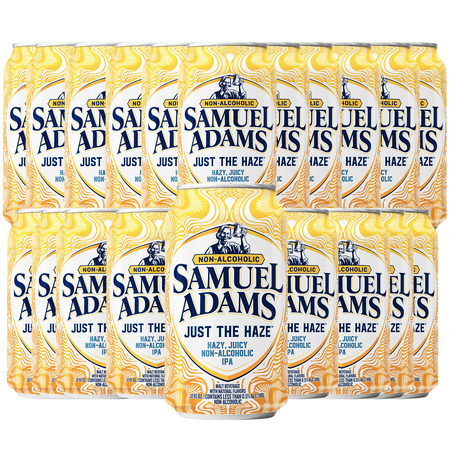 Samuel Adams Just the Haze Non-Alcoholic Hazy IPA Brew - Dealcoholized Sam Adams Craft Beer - 12oz Cans - Sabro, Citra, Mosaic, Cascade Hops