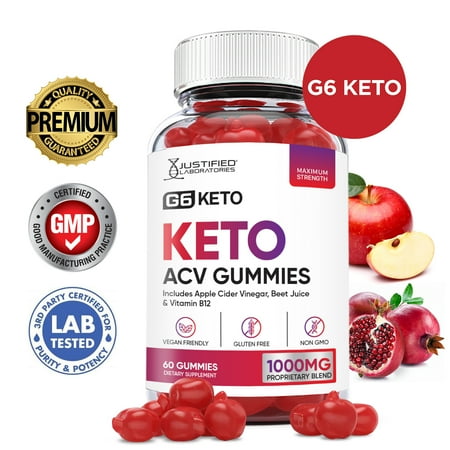 G6 Keto ACV Gummies 1000MG Dietary Supplement 60 Gummys