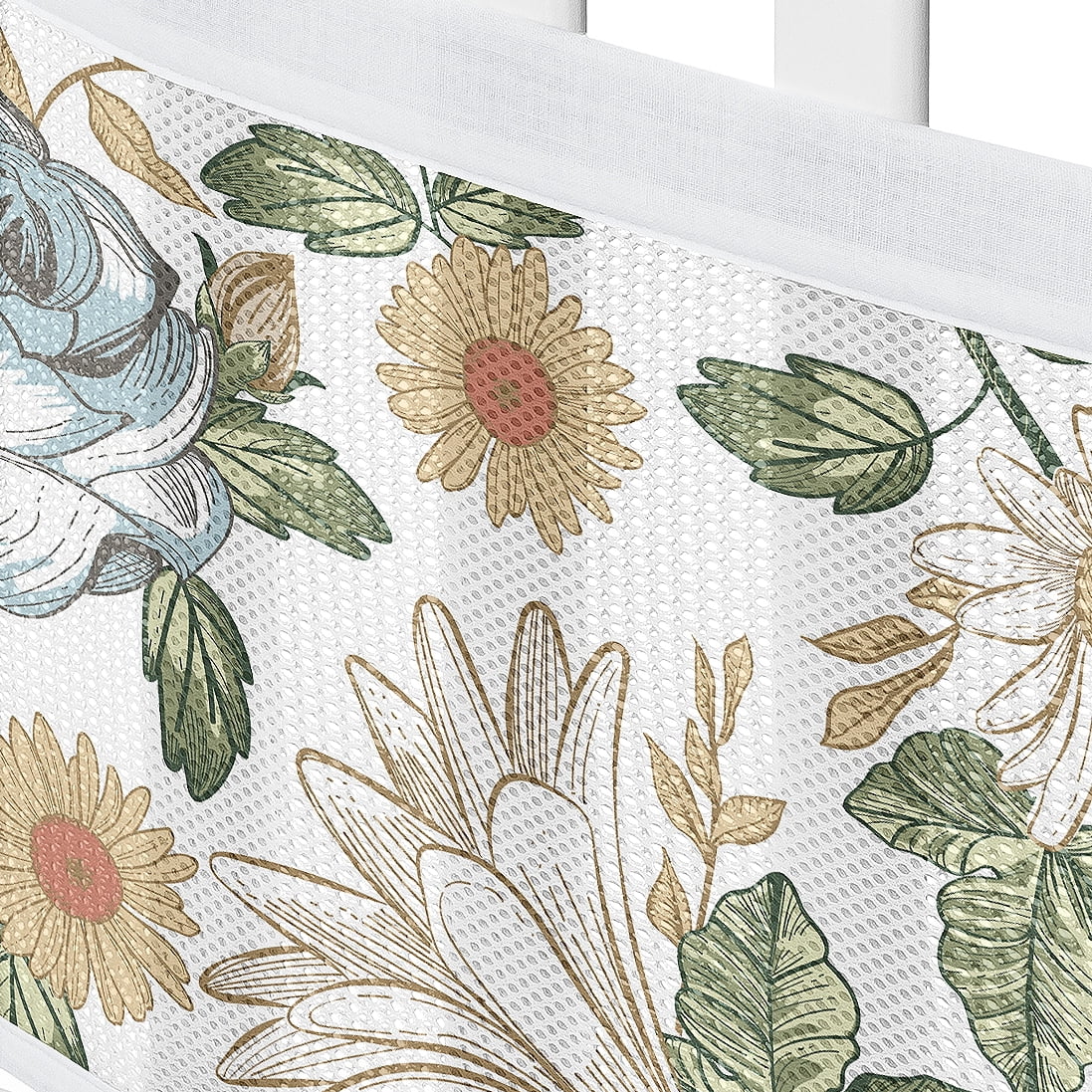 Sweet Jojo Designs + BreathableBaby Vintage Floral Blue and Yellow Girl Breathable Mesh Crib Liner