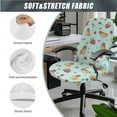 thumbnail image 3 of SCRAWLGOD Capybara Strawberry Love Removable Office Chair Slipcover with Arm Protector 3 Pieces Dustproof Boss Swivel Chair Covers Stain Resistant Gaming Chair Cover, S, 3 of 7