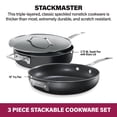 thumbnail image 3 of Granitestone Stackable Frying Pans, Space Saving 3 Piece Aluminum Fry Pan Set, 10" Frying Pan and 3.75Qt Saute Pan, Non Stick Cookware Set, Oven & Dishwasher Safe, 3 of 8