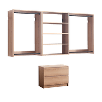 Devi Oak Freestanding Walk in Wood Closet System