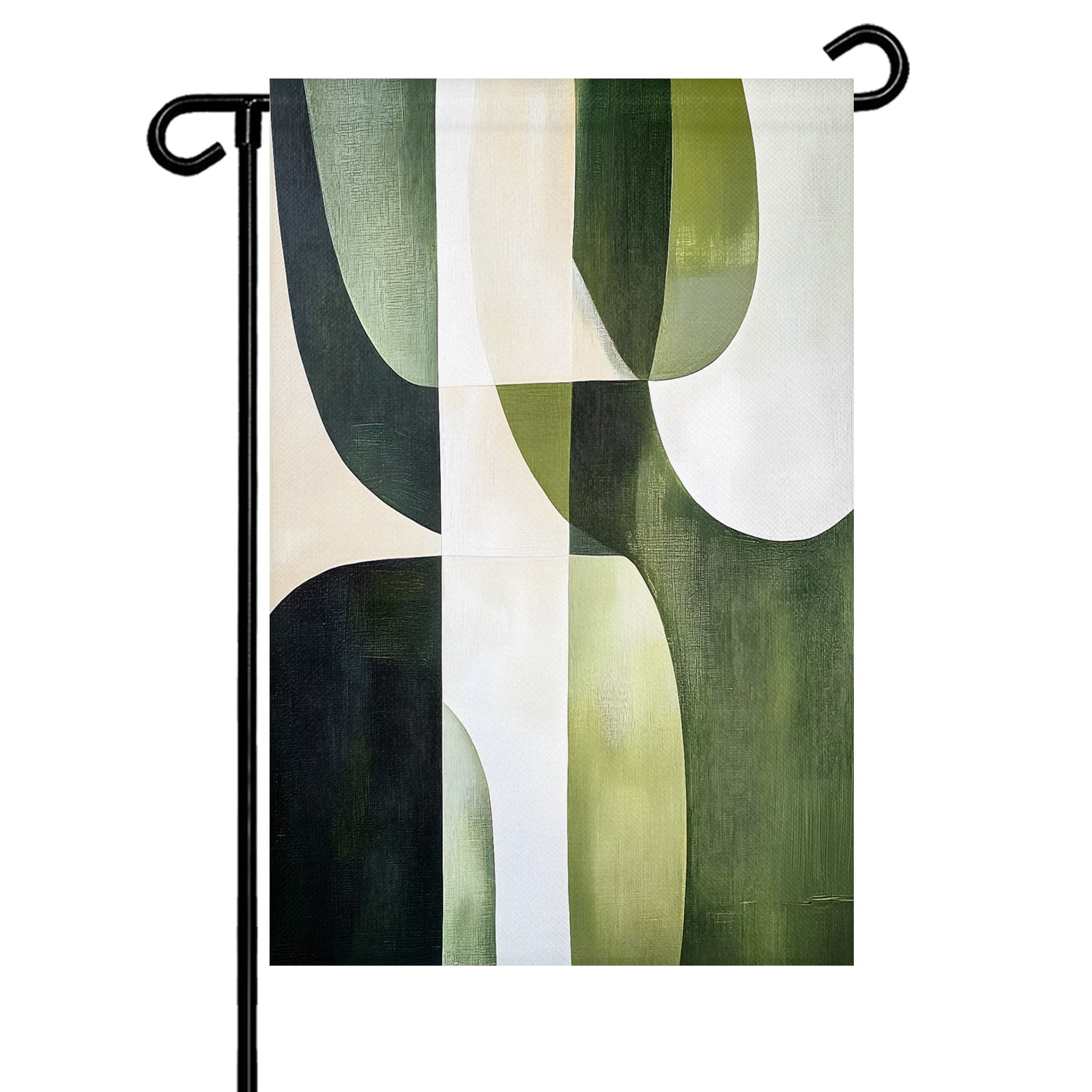 Abstract Geometric Garden Flag 12x18 Inch Watercolor Beige Green Blend Double Sided Small Decorative Garden Flags for Outside Outdoor Yard Porch Lawn Decoration
