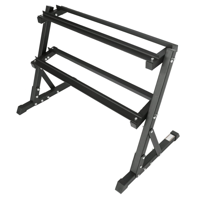BalanceFrom 2 Tier Easy Grab Dumbbell Rack Multi Level Weight Storage Organizer for Home Gym 600 Pound Capacity