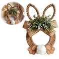 thumbnail image 2 of FYHALE Easter Wreath for Front Door Spring Easter Bunny Wreath Door Hanging, Handmade Jute Rope Bunny Garland for Front Door Wall Holiday Home Decoration, 2 of 6