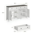thumbnail image 2 of Kitchen Cabinet, Lofka 55" Buffet Sideboard Cabinet with 2 Drawers, 2 Shelves for Kitchen, TV Stands for Living Room, Grey+White, 2 of 9