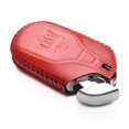 thumbnail image 4 of Vitodeco Genuine Leather Keyless Smart Key Fob Case Cover with Key Chain Compatible for Maserati Ghibli, Levante, Quattroporte (Remote Start, Red), 4 of 6