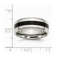 thumbnail image 2 of Stainless Steel Black Enameled 8mm Polished Band Ring - Size 11.5, 2 of 2