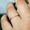 thumbnail image 2 of KIRAN FINE JEWEL Round Blue Tanzanite CZ Diamond Band Ring Yellow Gold Plated 925 Silver Wedding Women Gemstone Statement Jewelry Gift For Her, 2 of 5
