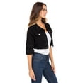 thumbnail image 4 of Womens Plus Size Button Closed Cropped Jean Jacket Stretch Ladies Denim Jacket Oversize Coat, 4 of 6