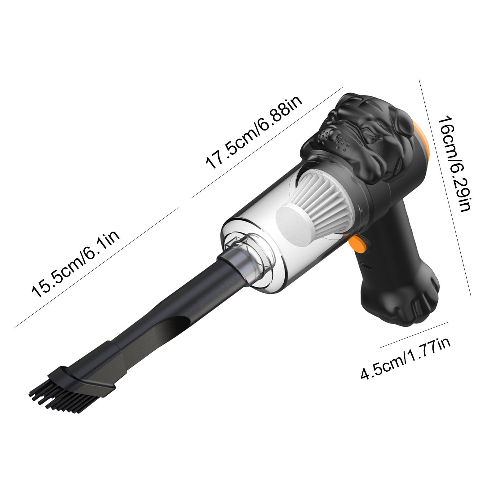 Portable USB Car Vacuum Cleaner, 4000Pa Suction, 200ml Capacity, Handheld Mini Dust Buster with Accessories for Car & Home Cleaning, 45W, 3.7V, 36000rpm