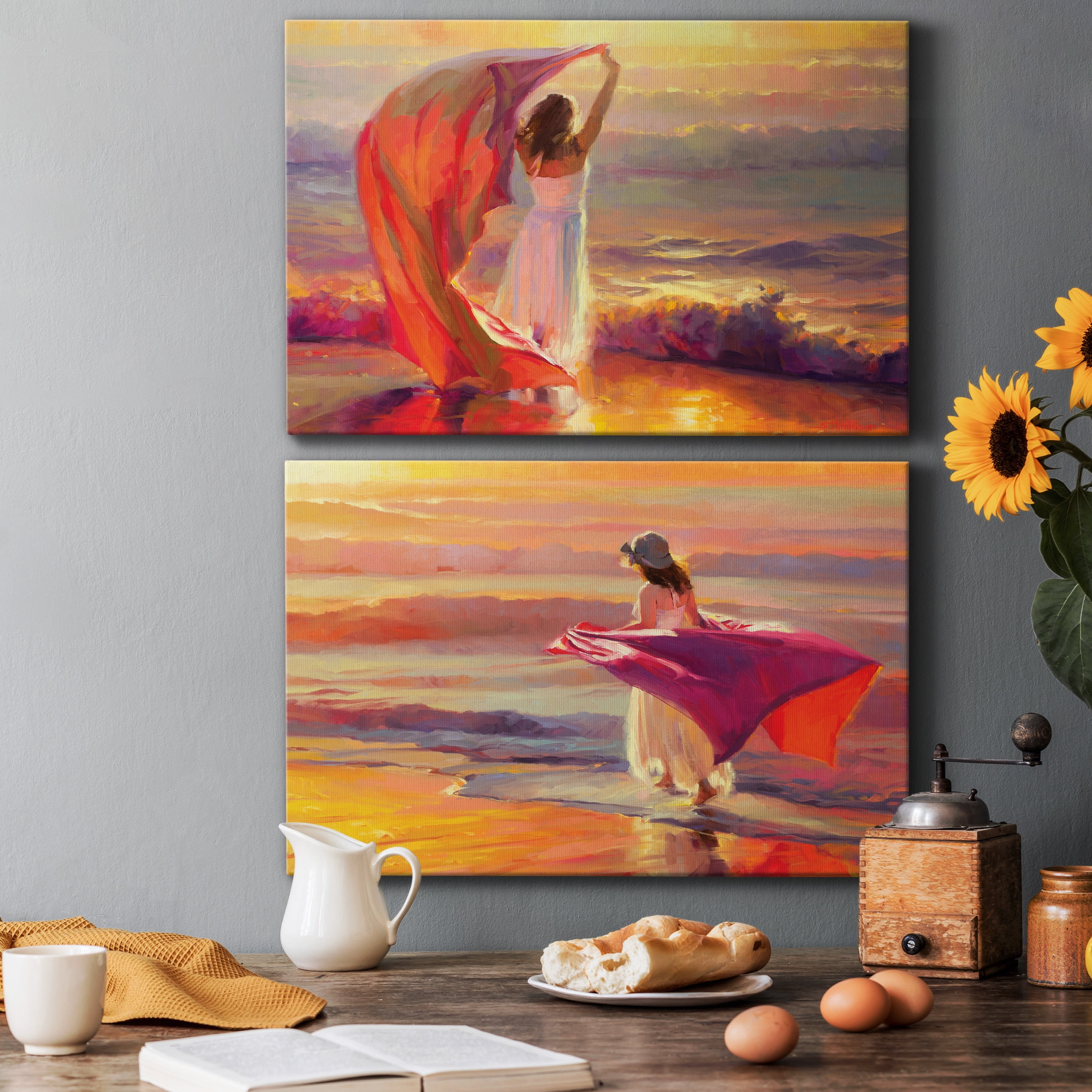 Ocean Breeze Premium Gallery Wrapped Canvas - Ready to Hang - Set of 2 - 8 x 12 Each