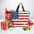 thumbnail image 5 of Lafuoo Vintage American Flag Pattern Single Shoulder Convenience Bag, Large Capacity Zippered Handbag for Shopping, Unisex-One Size, 5 of 7