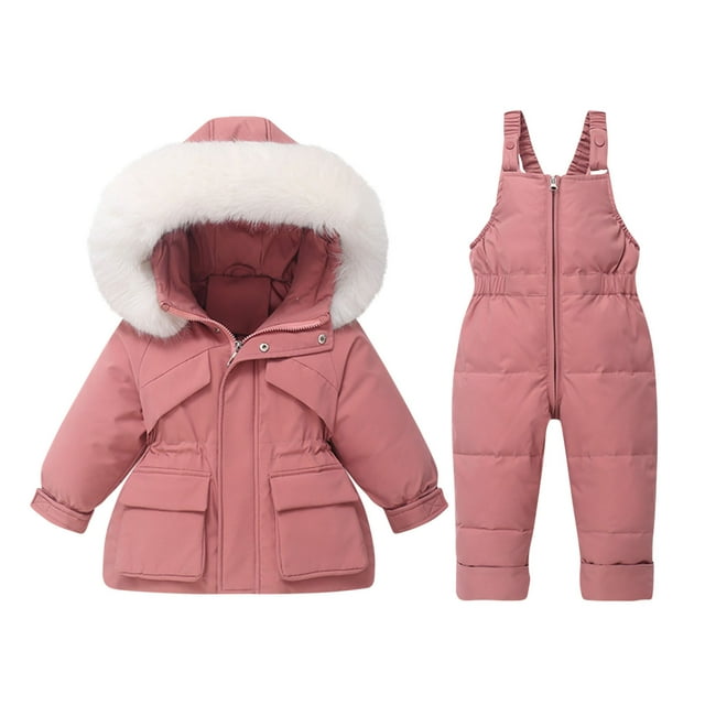 Winter Ski Set Waterproof Windproof Hooded Top and Suspender Pants
