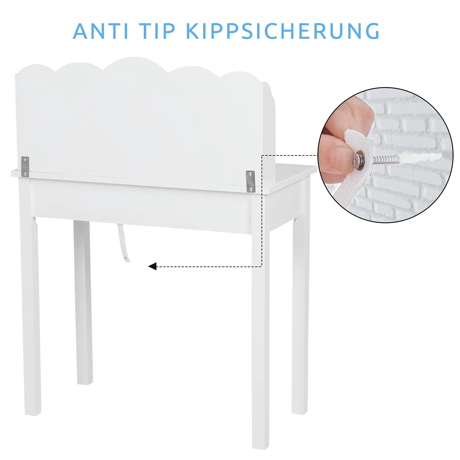 AMUZER Writing Desk with USB Ports and Hutch, 31.5" Home Office Desk Study Workstation for Kids/Student, White