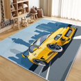 thumbnail image 4 of Area Rug 8x10 ft Cartoon Style City Taxi Yellow Living Room Rugs, Indoor Accent Rug, Washable Non Slip Stain Resistant Carpet, for Bedroom Dining Room Home Office Soft Low Pile Print Rugs, 4 of 7