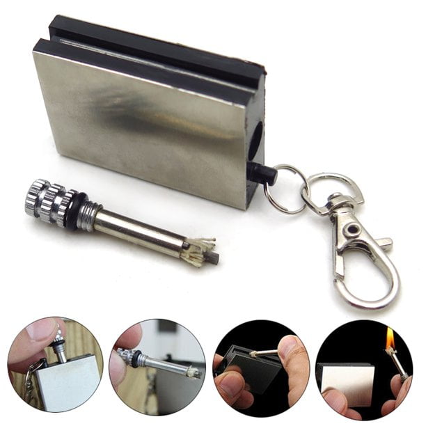 Instant Survival Magnesium Fire Starter Matches Camping Flint Keychain Lighter 