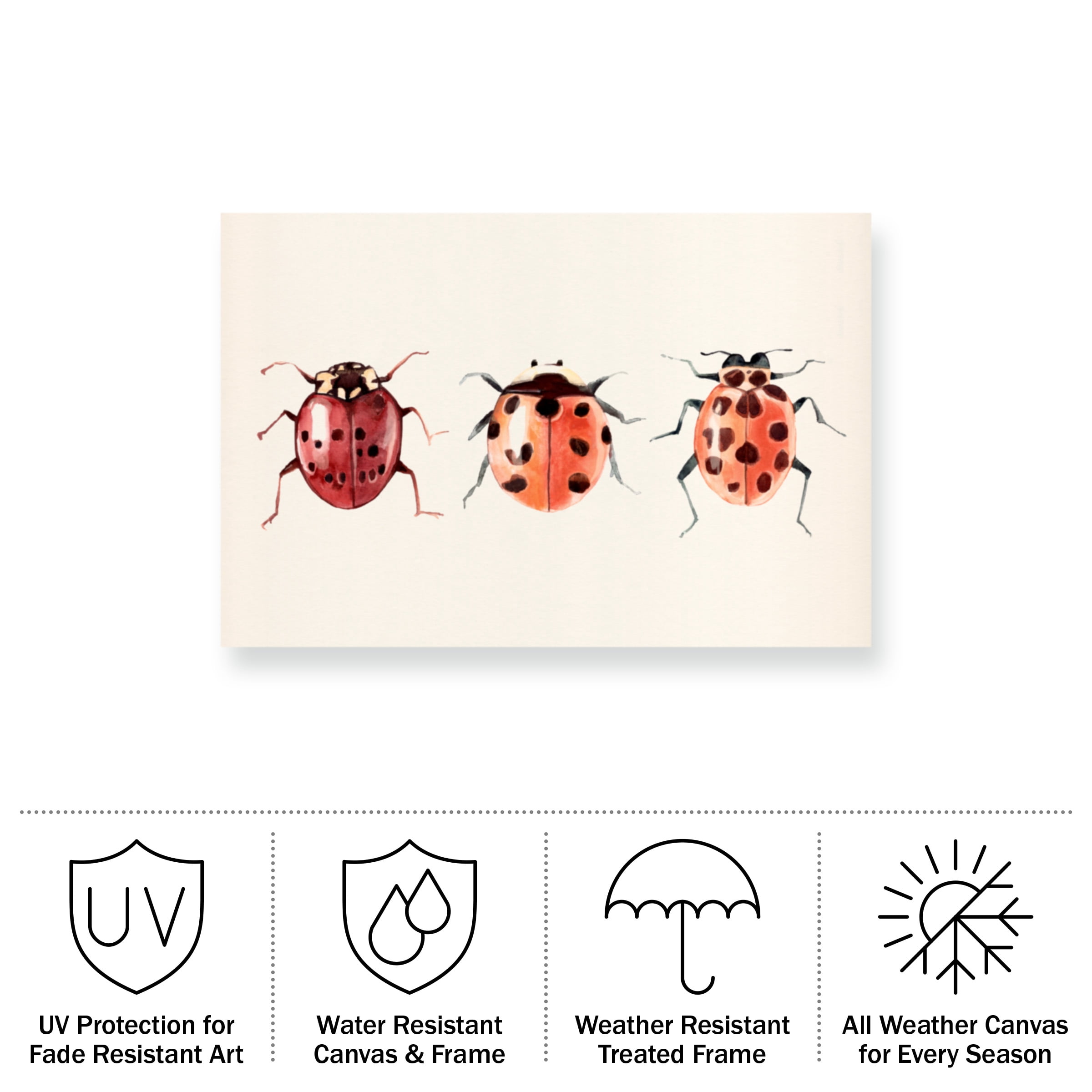 Annie Warren 'Ladybug Display I' Outdoor All-Weather Wall Decor