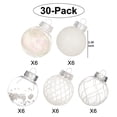 thumbnail image 3 of Adornos navideños BSTDECOR, blanco transparente, 30 quilates, 6 cm, irrompibles, 3 of 7
