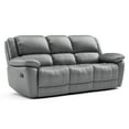 thumbnail image 4 of Furniture of America Torrel 2-Piece Modern Leather Match Manual Reclining Sofa Set, Dark Gray, 4 of 15