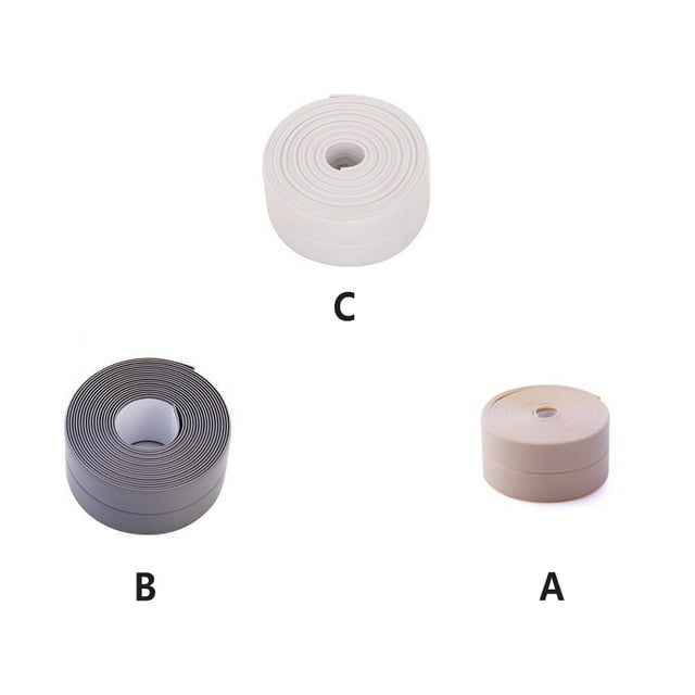 stanreset 3Pcs PVC Sealing Strip Self-Adhesive 3.2m Shower Edge Protector Anti-Mildew Bathtub Corner Tapes Toilet Floor Accessories Gray